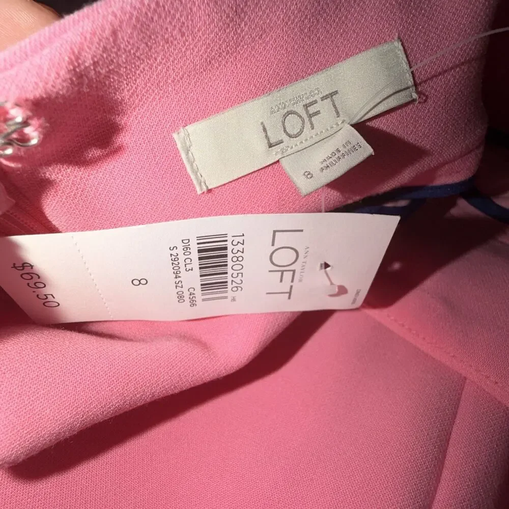NWT BUBBLE GUM PINK LOFT PENCIL SKIRT BARBIE CORE CAREER SIZE 8 ( Y10)